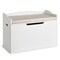 Spacious White Storage Bench with Padded Seat and Rounded Corners Perfect for Kids Room Storage